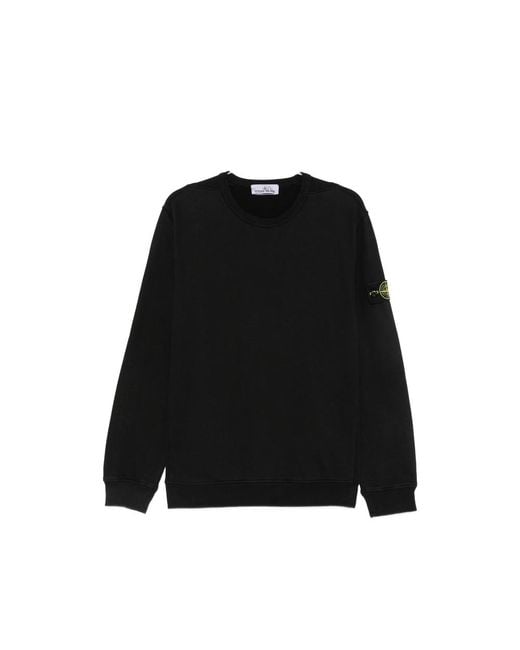 Stone Island Black Compass-Patch Sweatshirt for men