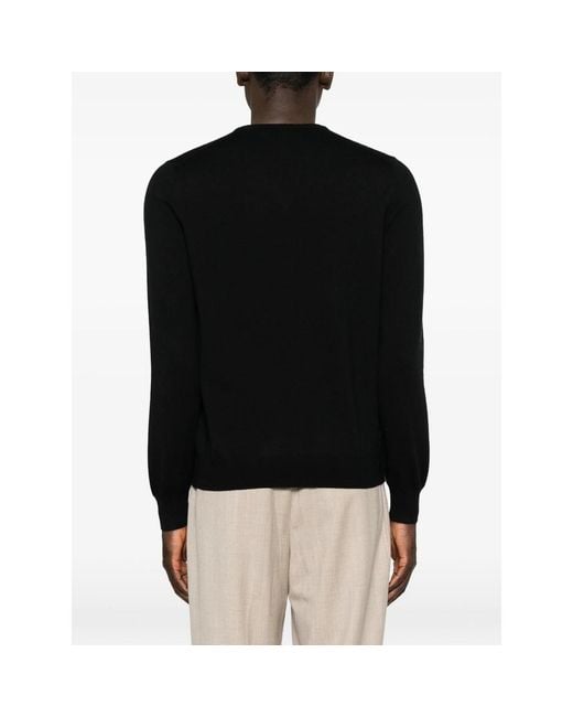 Fileria Black V-Neck Sweater for men