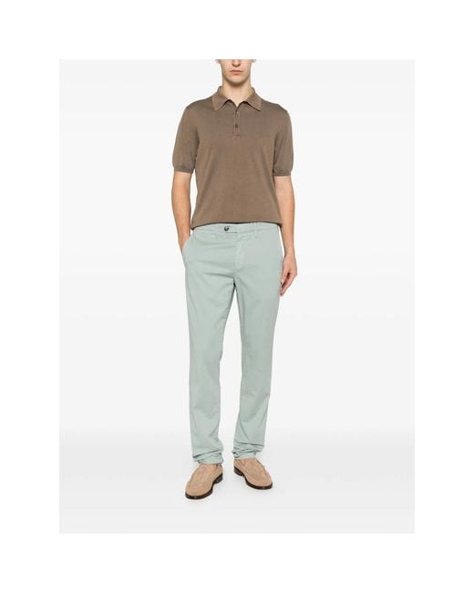 Canali Blue Chinos Mint Cotton for men