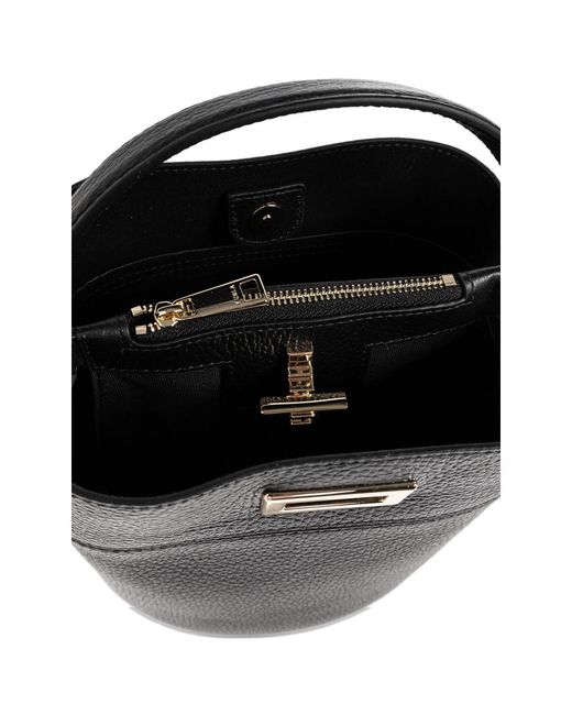 Furla Black Amelia Top-Handle Leather Mini Bag