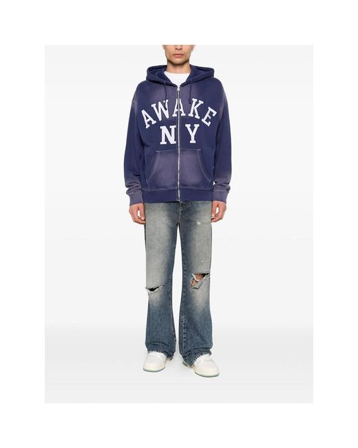 Awake Couture Blue Collegiate Arch Hoodie for men