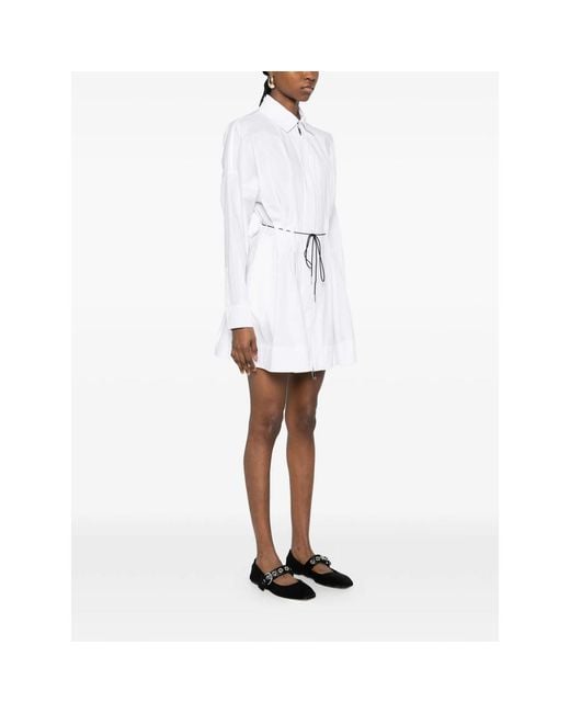 Staud White Zip Drawstring Mini Dress