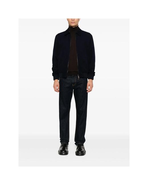 Fedeli Black Roll-Neck Long-Sleeve Sweater for men