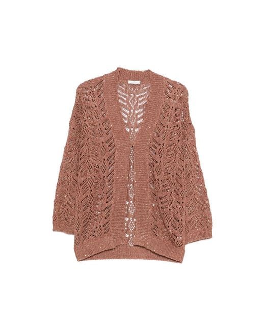 Panicale Brown V-Neck Cardigan