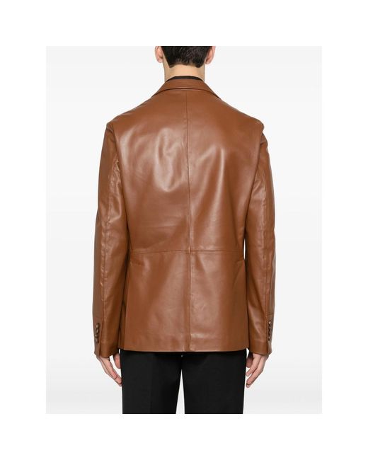 Tagliatore Brown Leather Jackets for men