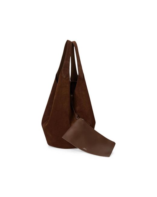 Ralph Lauren Brown Polo Play Calf Suede Tote Bag