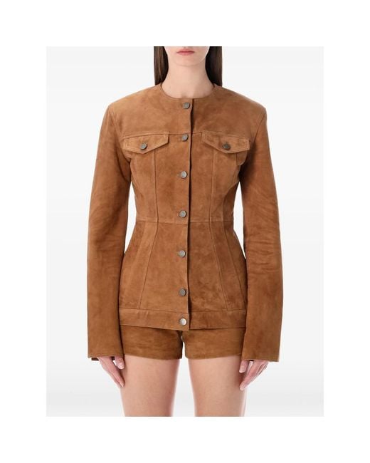 Haikure Brown Temple Suede Jacket