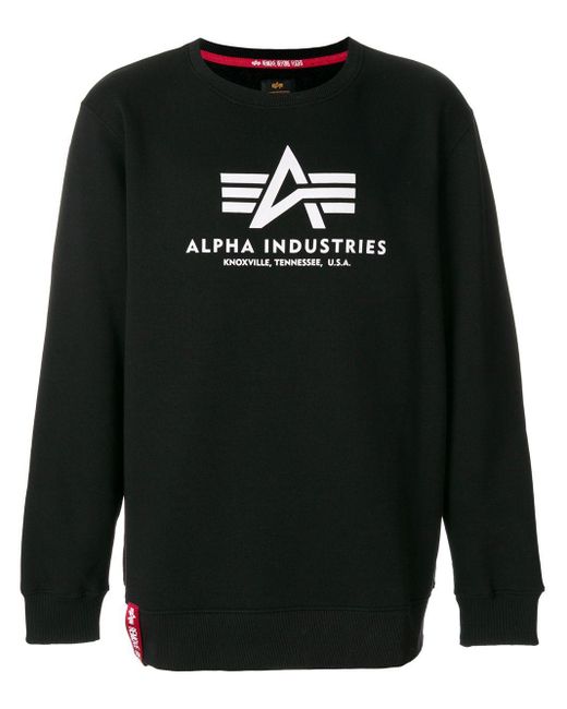 Alpha Industries Black Logo Patch Sweater for men