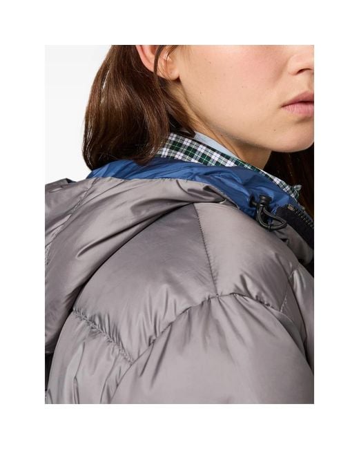 Miu Miu Gray Light Pongé Down Hoodie Jacket