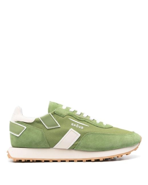 GHOUD VENICE Green Rolm Suede Sneakers for men