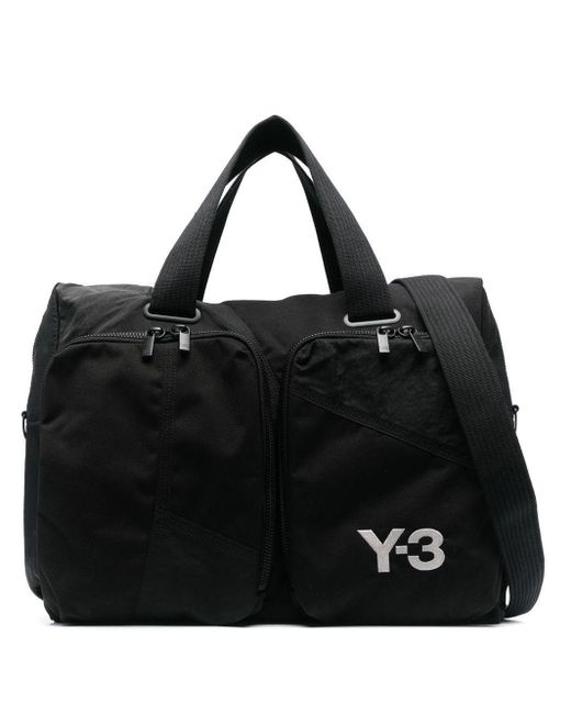 Y-3 Black Logo-print Weekend Bag for men