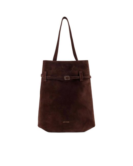 MANU Atelier Brown Tote Du Jour Suede Buckle-Fastening Tote Bag