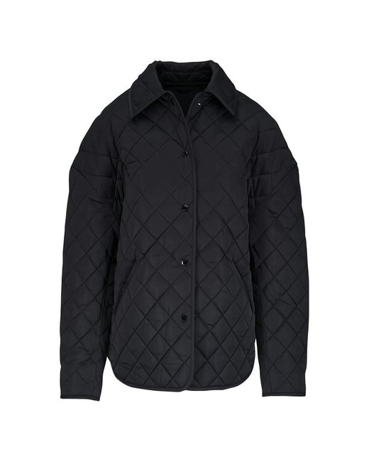 Totême Black Collared Quilted Jacket