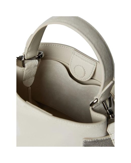Brunello Cucinelli Gray Neutrals Tote Bags