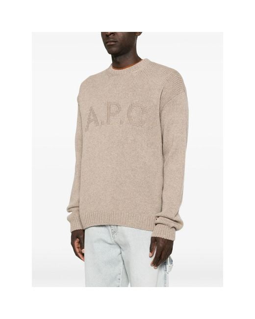 A.P.C. Brown Neutrals Sweaters & Knitwear for men