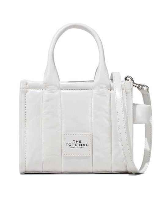 Marc Jacobs White The Shiny Crinkle Crossbody Tote Bag