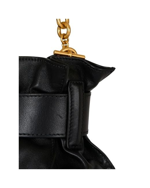 Balmain Black Mini Anthem Clutch Bag