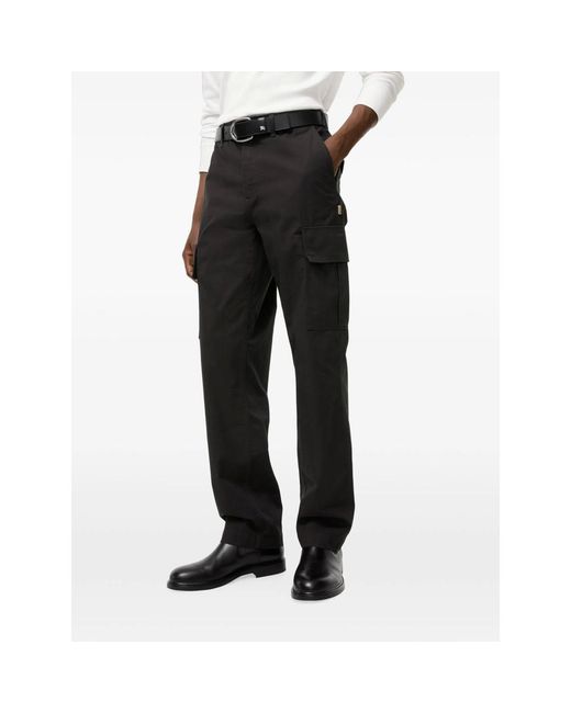 Burberry Black Cotton Cargo Trousers for men