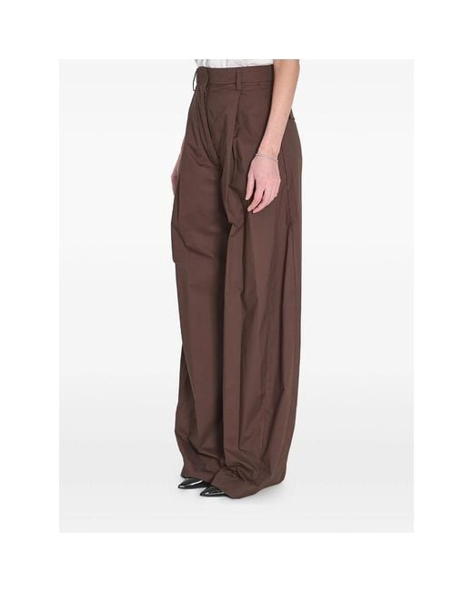 Thelatest Brown Billie Pleated Trousers