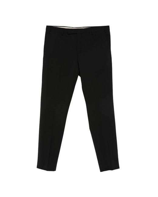 PT Torino Black Slim-Fit Pressed-Crease Trousers for men