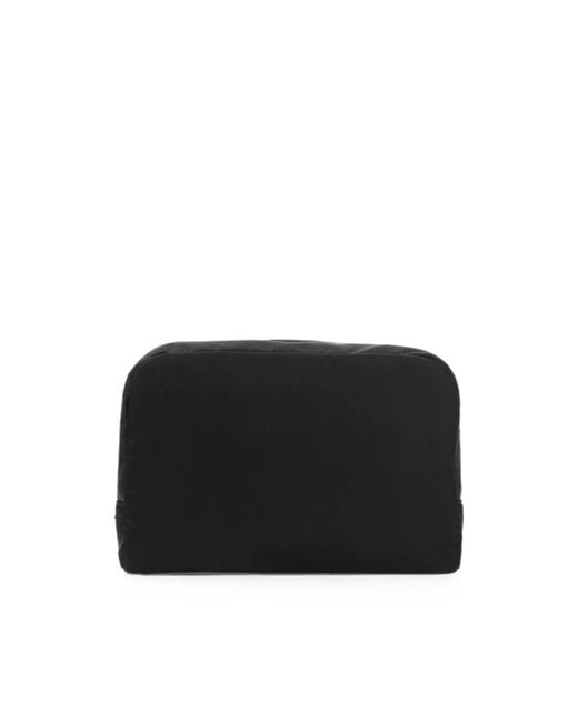 Prada Black Logo-Plaque Pouch Bag for men