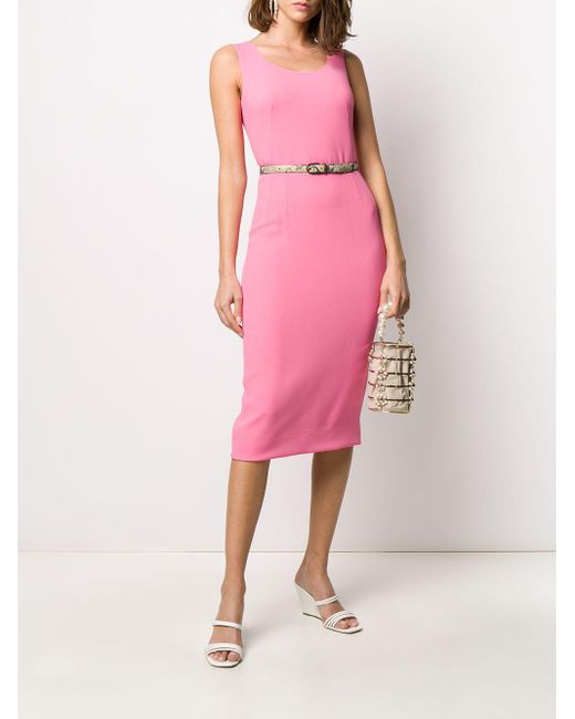 Dolce & Gabbana Synthetic Fitted Midi Dress in Pink - Save 15% - Lyst