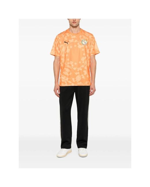 PUMA Orange X Salehe Bembury X Senegal Logo-Patch T-Shirt for men