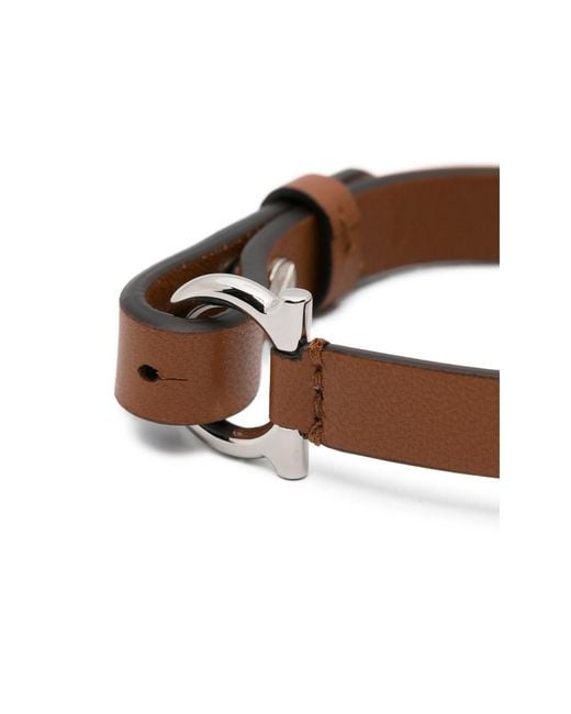 Ferragamo Brown Gancini Bracelet for men