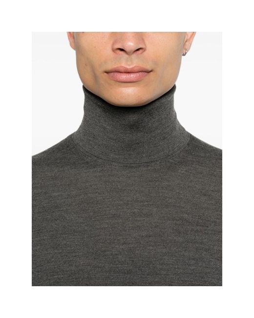 Malo Gray Roll-Neck Long-Sleeve Sweater for men