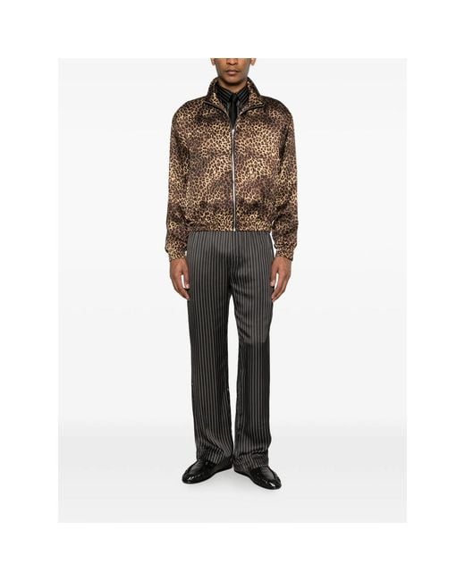 Ernest W. Baker Brown Animal-Print Zip-Fastening Jacket for men