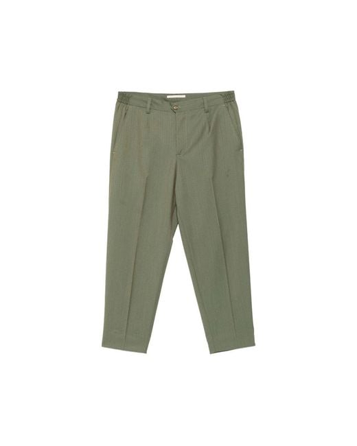BRIGLIA Green Portofinos Pleated Trousers for men