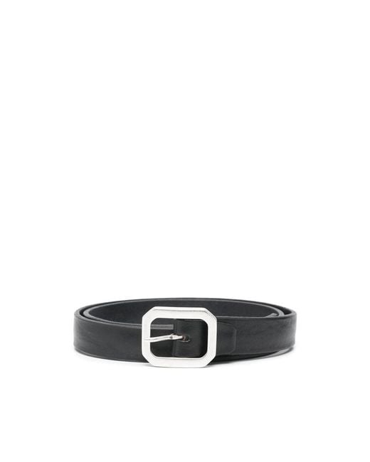 Eraldo Black Square-Buckle Belt for men