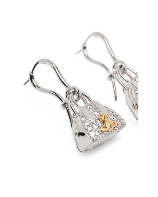 Vivienne Westwood Metallic Yasmine Orb-Plaque Crystal-Embellished Earrings