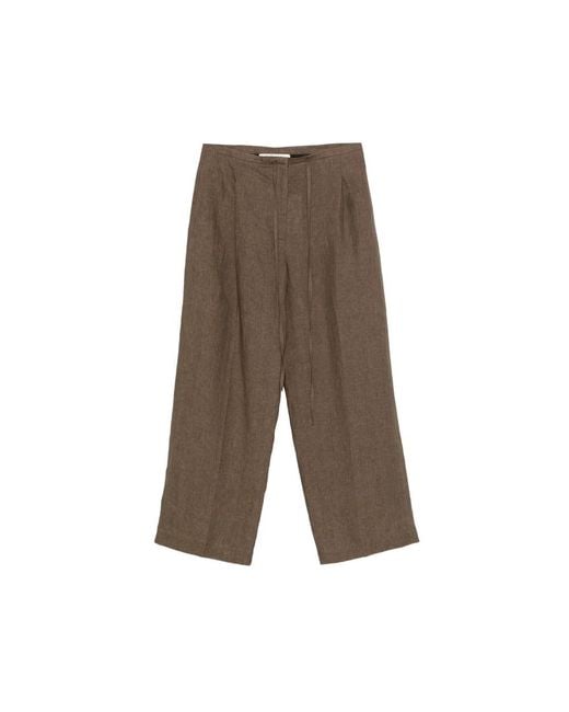 Rohe Brown Drawstring Pleat Trousers