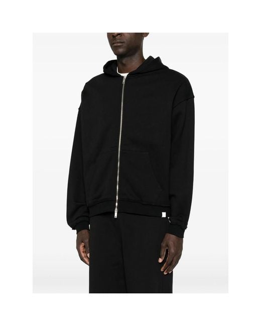 Woc Black Zip-Up Hoodie for men