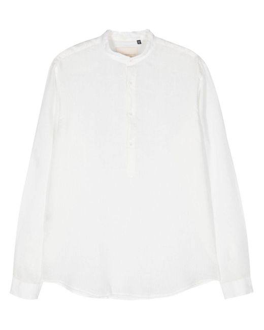 Costumein White Chambray Linen Shirt for men