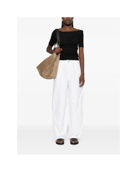 Lemaire White Wide Trousers
