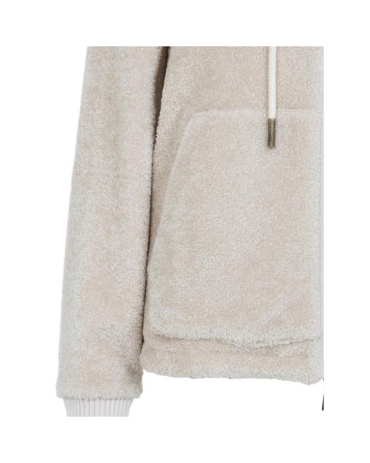 Moncler Natural Zip-Up Fleece Hooded Jacket