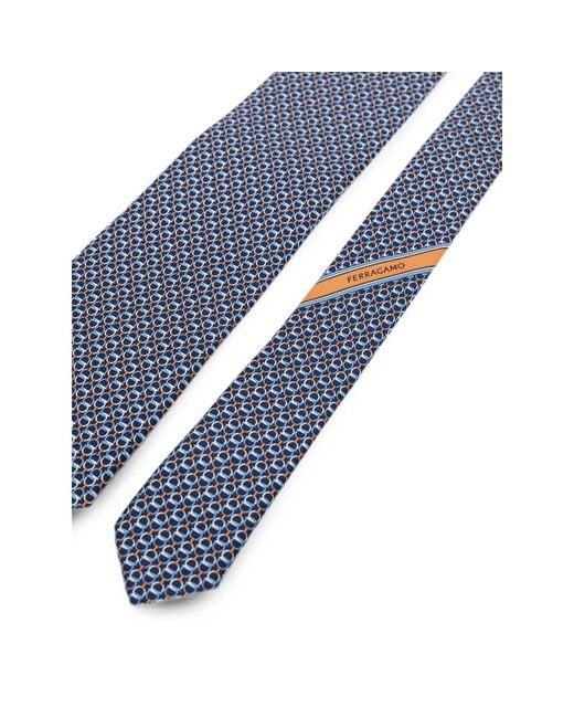 Ferragamo Blue Ties And Bow Ties for men