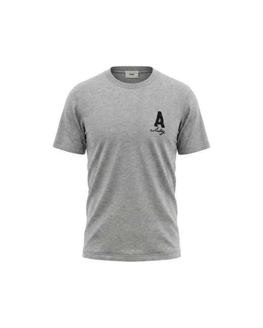 Autry Gray Logo-Print T-Shirt for men