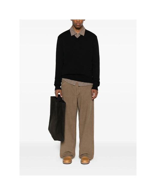 sunflower Black V-Neck Cashmere Sweater for men