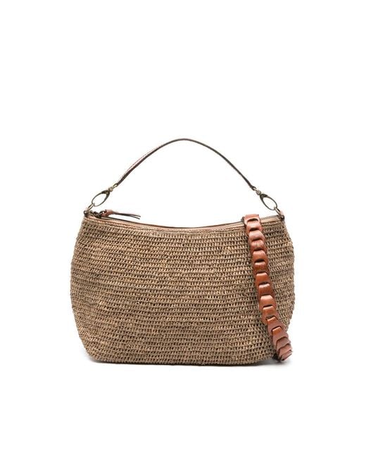 IBELIV Brown Mihaja Raffia Tote Bag