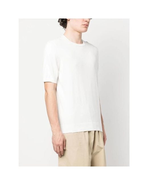 Fileria White Short-Sleeved Cotton Jumper for men