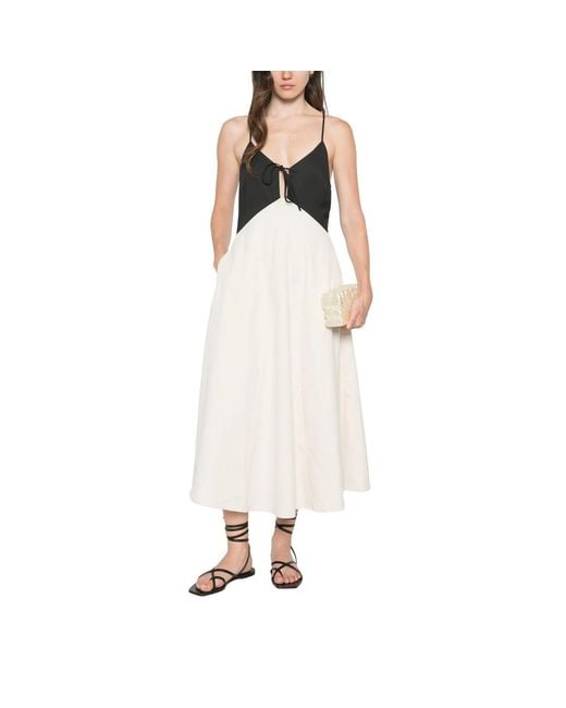 Sea White Angelina V-Neck Midi Dress