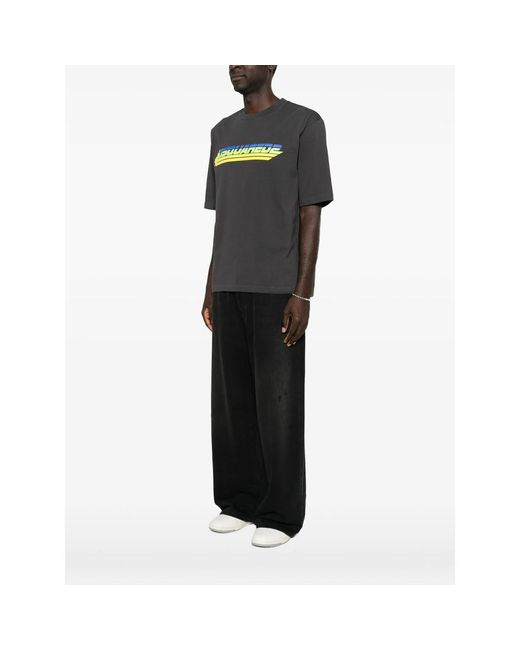 DSquared² Black Logo-Print Cotton T-Shirt for men