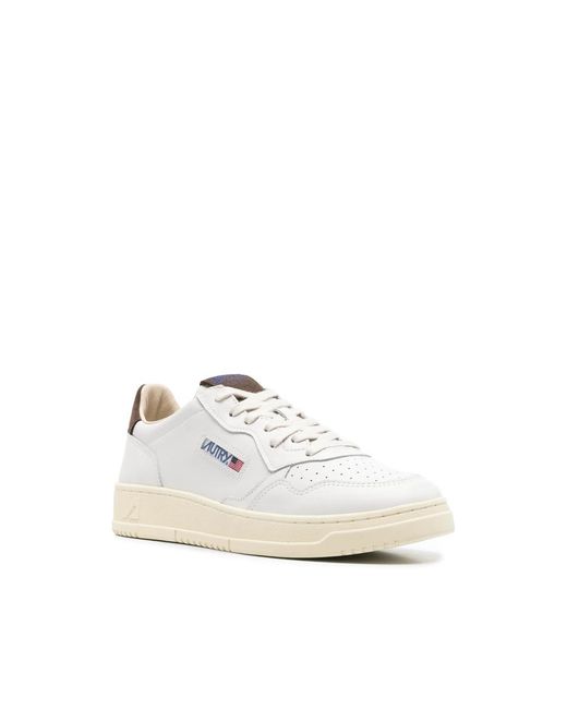Autry White Medalist Logo-Patch Sneakers for men
