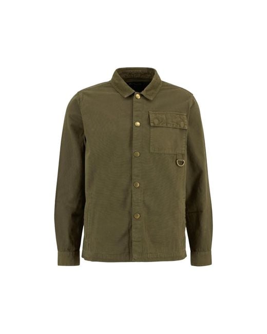 Barbour Green Overshirt Cotton for men