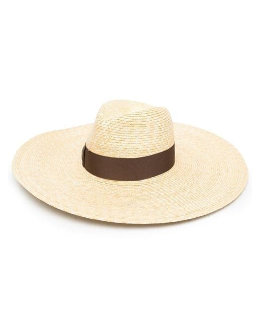 Borsalino Natural Wide-Brim Straw Sun Hat