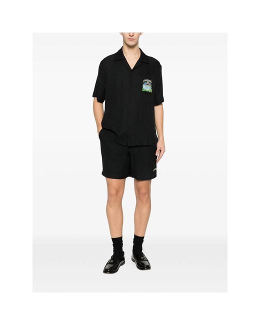 Casablanca Black Volcano Short-Sleeve Graphic Shirt for men
