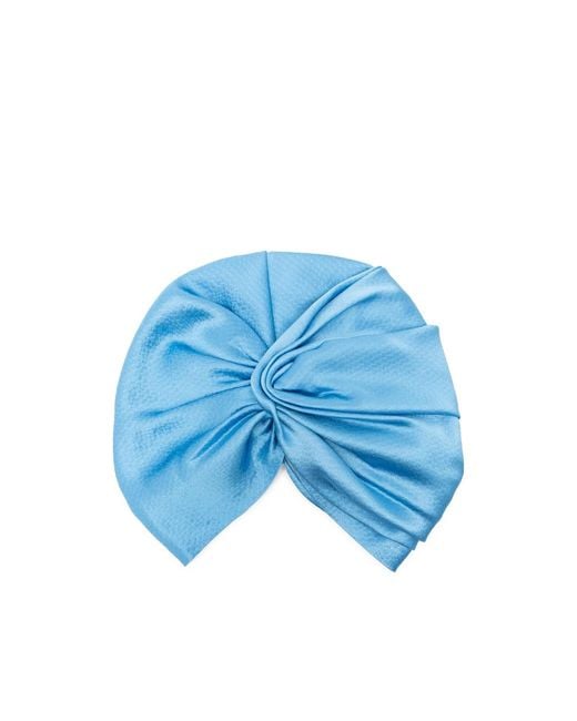 Jennifer Behr Twisted Satin Turban in Blue Lyst UK